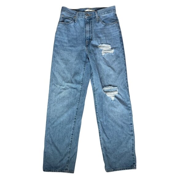 Levi’s Jeans Women’s Size 26 Denim 94' Baggy Mid/ High Rise Distressed Straight - Picture 1 of 15